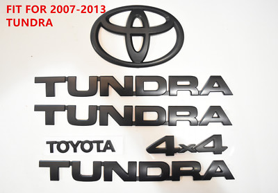 FOR 2007-2013 Toyota Tundra Matte Black Out Emblem Badges tailgate 4 Piece Kit