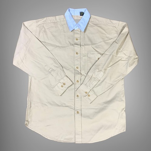 Duxbak Shirt Large Men's Long Sleeve Beige Hunting Camping Outdoor Shirt - Picture 1 of 6