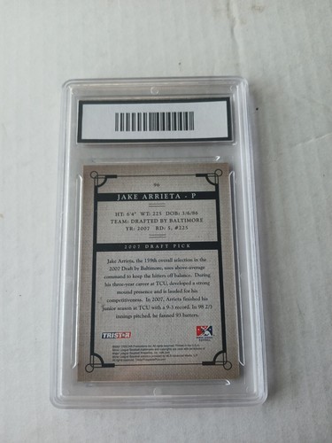 Jake Arrieta 2007 Tristar Prospects Plus  Rookie Card #96 PGA 10 ORIOLES - Picture 2 of 2