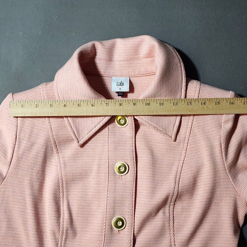 Size Med, Cabi Take 5 Topper Peach Pink Thigh Length Coat 60s Barbie Style - Picture 13 of 17
