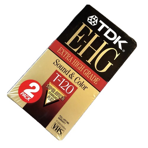 VHS Tapes New 2 Pack TDK EHG T120 Sealed Blank Extra High Grade Super Avilyn NOS - Picture 7 of 7