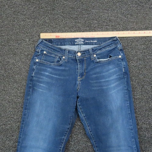 Levis Jeans Womens Size 12 Blue Curvy Straight Cut Stretch Denim Casual Ladies - Picture 2 of 10
