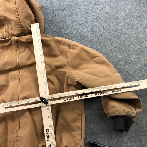 Berne Jacket Boys Small Brown Canvas Pockets Work Fleece Youth Kids - Picture 12 of 13