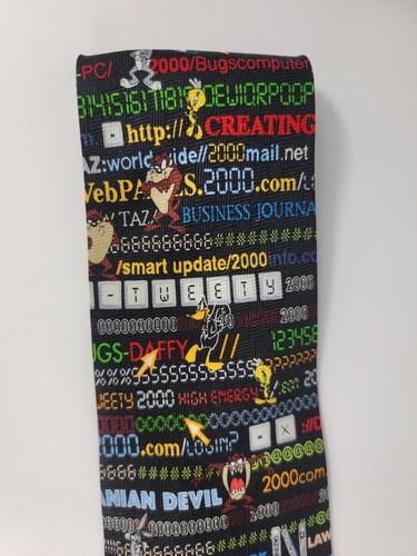 Warner Bros Studio Store Looney Tunes Vintage Internet Tie 1999_ 100% Silk - Picture 2 of 9