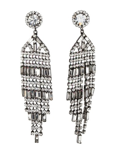 Boucles d'oreilles Kenneth Jay Lane KJL déclaration pistolet noir métal cristal livre pièce gyuhj