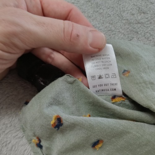 Katin Hemd Herren mittelgrau Knopfleiste Kurzarm gepunktet Strand Surf leicht - Bild 6 von 10