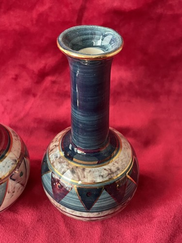 2x Oriental Style Vase Jersey Pottery Vintage 90s - Picture 3 of 11
