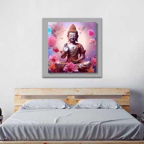 Buddha Lotus Flower Canvas | Art Print Wall Hanging Picture | Peaceful Home - Picture 6 of 7