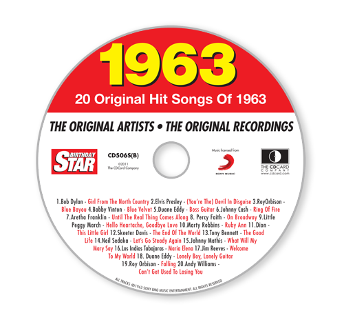 1963 Deluxe Birthday Card + Music Downloads and Retro CD 62nd Birthday Greeting - Picture 3 of 5