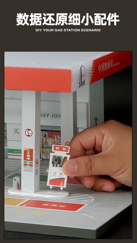 1/64 Diorama City Gas Station Car Garage Model LED Lighting Scene Display Model - Picture 10 of 24