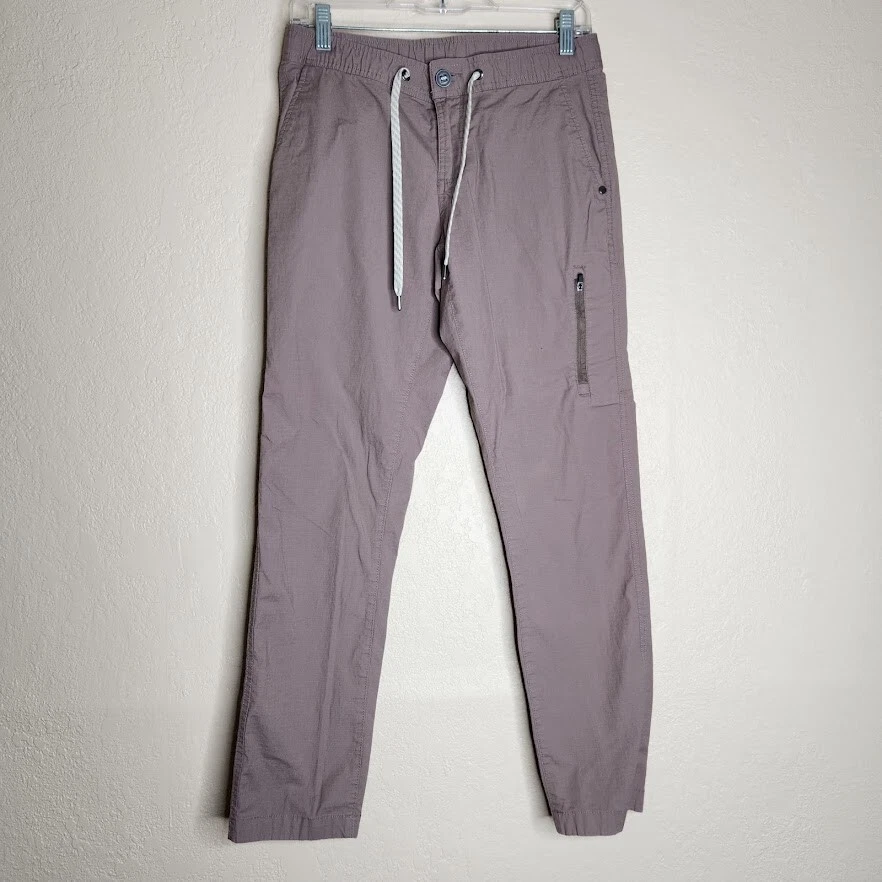 vuori ripstop cotton stretch drawstring straight leg pants