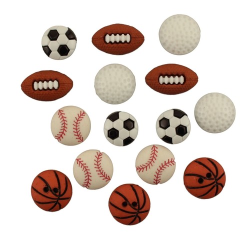 Botones en abundancia más de 50 botones surtidos de temas deportivos para costura y artesanía - Imagen 4 de 6