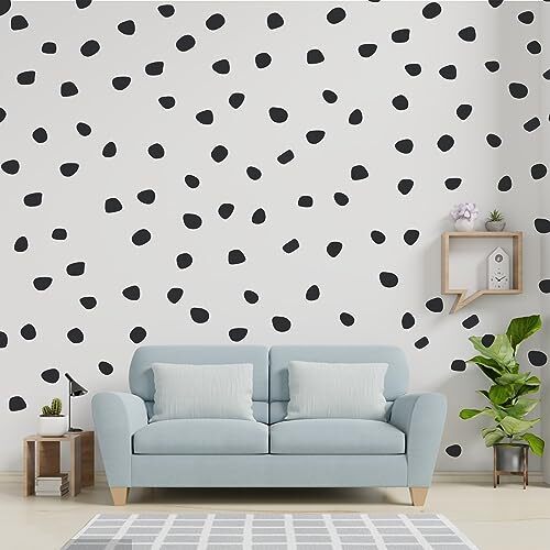 500 Pieces Irregular Polka Dots Wall Stickers Wall Decals Peel and Stick Black - Picture 4 of 6