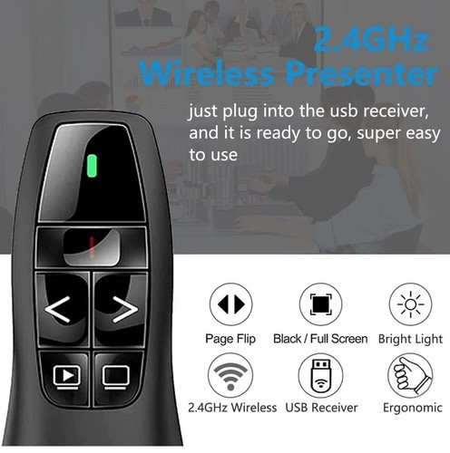 Slim Wireless Presenter Remote Clicker for PowerPoint Presentation Remote Black - 第 2/8 張圖片