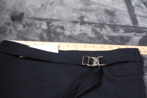 EB Denim Mini Skirt Size Medium Black Adjustable Belt Summer Skirt NWT Dry Clean - Picture 7 of 10