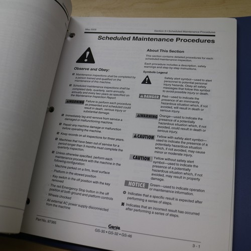 GENIE GS-1930 1932 1946 Lift Service Repair Shop Manual maintenance book guide - Picture 12 of 12