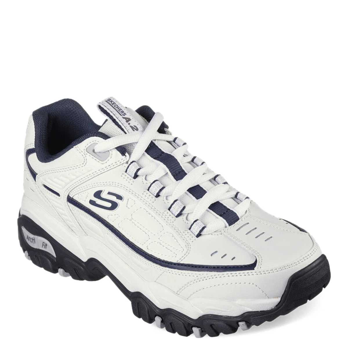 Men s Skechers Arch Fit Energy Westdeep Walking Shoe 237540 WNV White Navy Fa