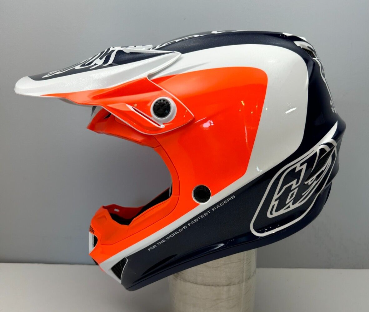 Open Box Troy Lee Youth SE4 Corsa Dirt Bike Helmet Navy/Orange