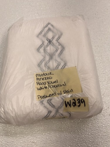 Matouk Arezzo (1) Hand Towel 20" X 32" White - Charcoal Preowned W/defects - Picture 7 of 7
