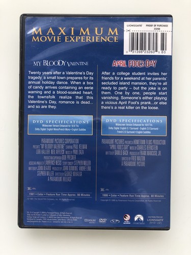 My Bloody Valentine and April Fool's Day Double Feature DVD - Picture 3 of 3
