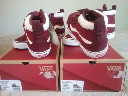 Vans Filmore Hi VansGuard Suede/Sherpa Weatherized Bootie VN0A5HYVU0W Red/White - Picture 9 of 10