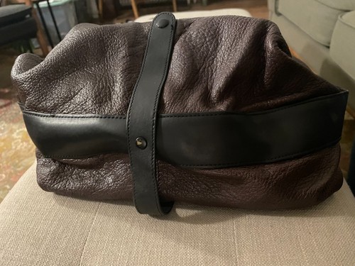 Gryson Olivia Brown "Skye" Made In Italy Two Toned Leather Satchel Bag - Picture 5 of 11
