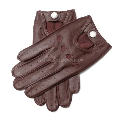 Men's Motorcycle Genuine Leather Gloves Sheepskin Gloves Fashion Women's Black - Picture 11 of 34
