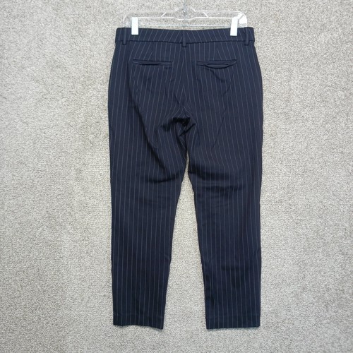 Liverpool Pants Womens 6/28 Navy Blue Pinstripe Stretch Slash Pocket Trouser - Picture 2 of 8
