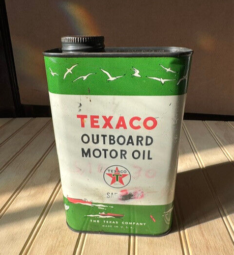 Vintage Texaco Grafik Marine Boot Außenborder Quart Motoröl Dose LEER