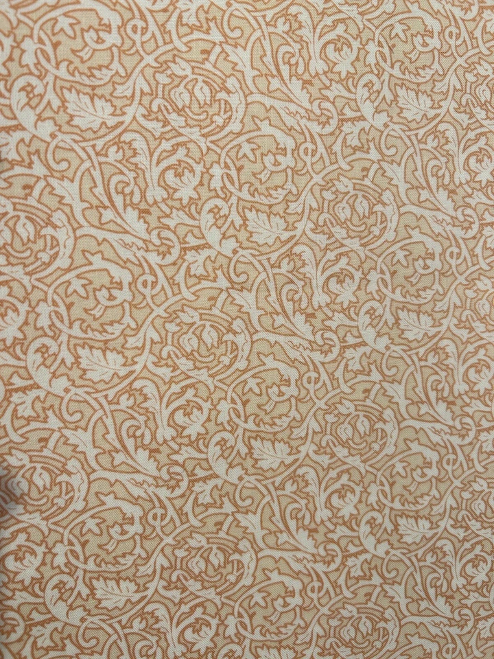 TELA EDREDÓN 100% ALGODÓN Michael Miller filigrana melocotón albaricoque blanco dos tonos Foto 2 de 4