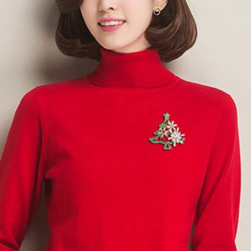 Brosche Anstecknadeln für Damen Mädchen Mode Blume Kristall Strass Perle Schmuck Baum - Bild 7 von 7