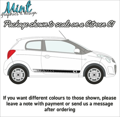 CITROEN C1 C2 C3 VTR SPORT Rayas Laterales Calcomanías Adhesivas Gráficos GRATIS P&P 009 - Imagen 3 de 4