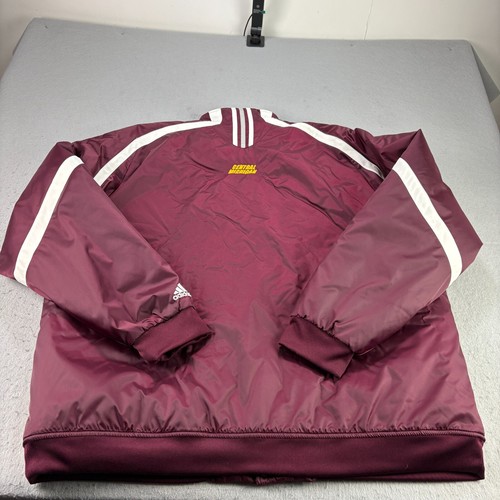 Central Michigan Chippewas Puffer Jacket Mens 2XL Red Adidas Bomber Heavy Coat - Picture 9 of 11