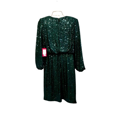 NEW Vince Camuto Sequin Dress Womens Size 2 Emerald Modest Glam $198 - Picture 2 of 8