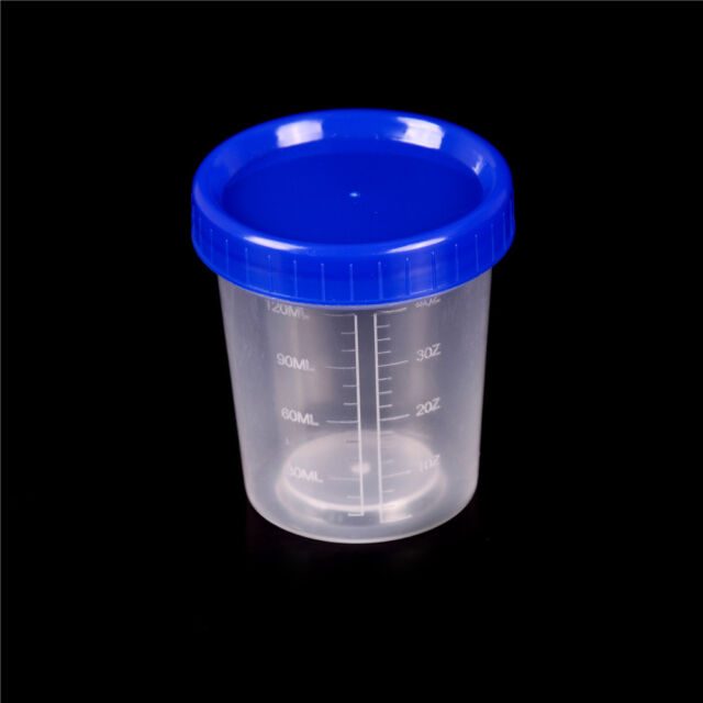 120ml Kunststoff Probe Probe Glas Handwerk Container Urin Topf Cup mit DeckeR'S 120ml Kunststoff Probe Probe Glas Handwerk Container Urin Topf Cup mit DeckeR'S