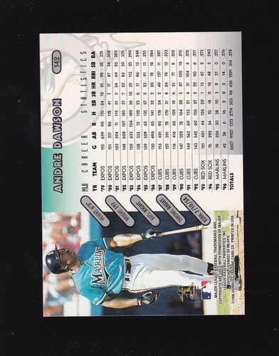 1997 Donruss Andrew Dawson #142 Florida Marlins - Picture 2 of 2