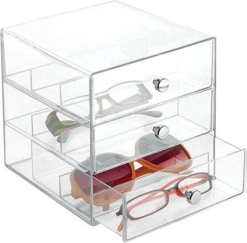 iDesign Organizer Vanità Trasparente 3 Cassetti - Porta Trucchi, Bagno o Scrivania - Foto 4 di 12