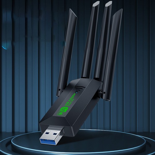 1x WIFI Adapter WLAN USB 3.0 Stick 1200Mbps Dual-Band Dongle 4 Antenne für PC - Afbeelding 6 van 6