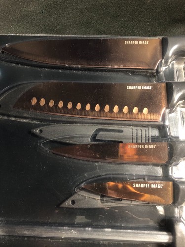 Sharper Image 9-PC Rose Gold Essential Knife Set-4 knives& 1 Sharpener - Picture 11 of 12