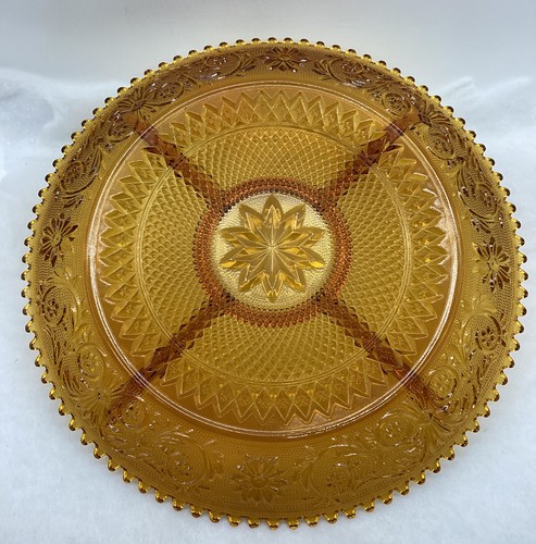 Indiana Glass Co~Tiara~12”~Amber~4 Compartment~Vegetable Tray~Pre-Owned - Picture 2 of 6