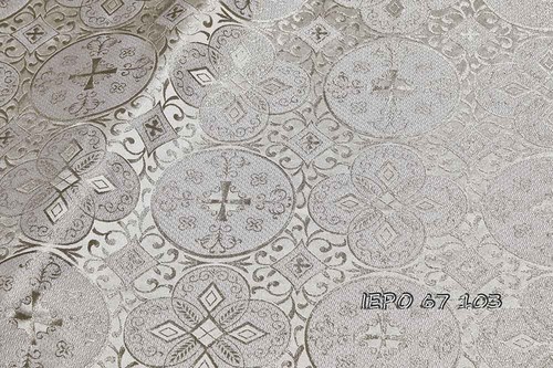 Clerical Liturgical Vestments Greek Metallic Jacquard Cross Pattern Brocade - Picture 24 of 42