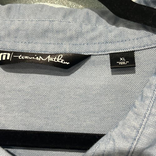 Travis Mathew Palm Tree Blue Polo Shirt XL - Picture 3 of 4