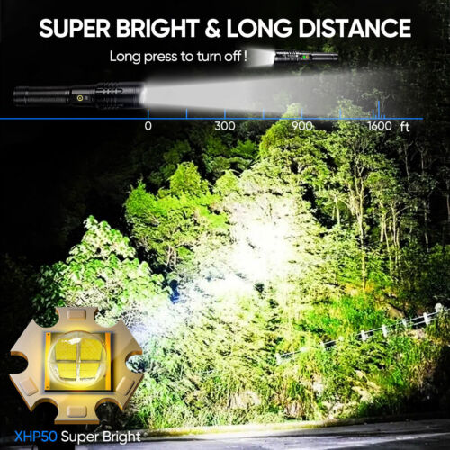 Super-Bright LED Tactical Flashlight Zoomable With Rechargeable Battery - Picture 2 of 5