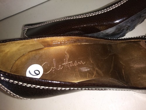 Cole Haan Dark Brown Patent Leather Pumps Square Front Heels Womens Size 6 B - Bild 7 von 10