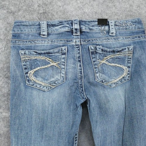 Silver Jeans Womens 31x29.5 Tuesday Bootcut Low Rise Light Wash Fade (Altered) - Picture 21 of 22