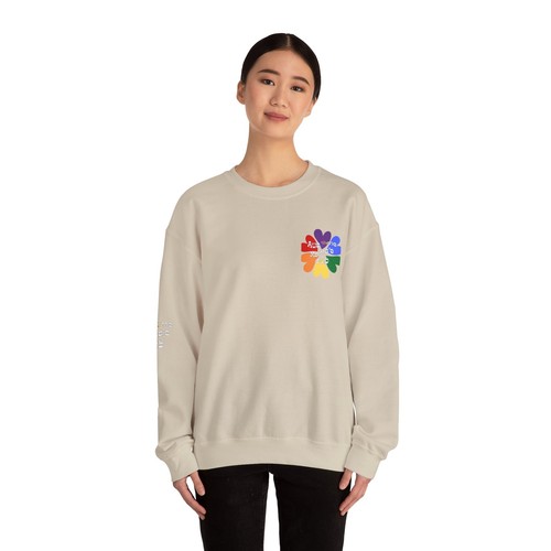 Autism mamá, Ausome, Ausome Mama's Club, Corazones, Mujer Sudadera Cuello Redondo - Imagen 9 de 17