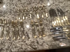 Reed and Barton Gold Estoril SELECT  65 Pieces Stainless Flatware Set Korea