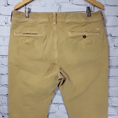 American Eagle 360 Degree Extreme Flex Chino Pants Slim Straight Tan 34 X 32 - Picture 7 of 15