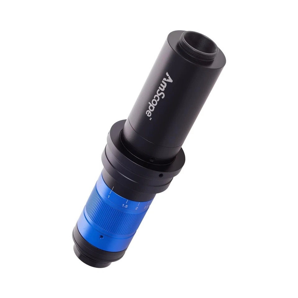 Lente de microscopio estéreo montura C monocular zoom 0,7 X-5,6 X AmScope + lente de detención + 1,5 X Foto 2 de 2