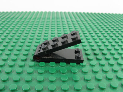 1970s LEGO Black Hinge Plate 2 x 4 Red Pivot Classic Town Construtions #3149c01
